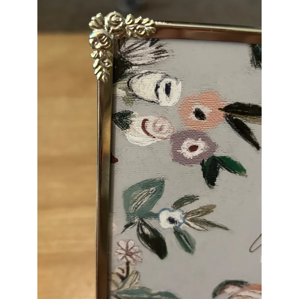 Sheffield Home Vivian Collection Silver Rose Corner 5x7 Picture Frame 7K76-57A